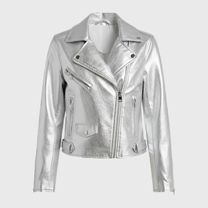 Womens Silver Leather Jackets