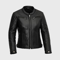 Womens Black Leather Motorcycle Jacket