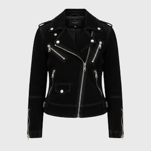 Womens Black Suede Moto Jackets