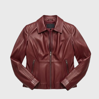 Womens Maroon Leather Jackets