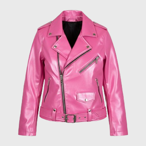 Womens Pink Biker Leather Jackets