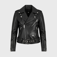 Womens Black Biker Leather Jackets