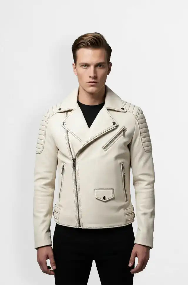 Arctic Blaze Rider Leather Jacket