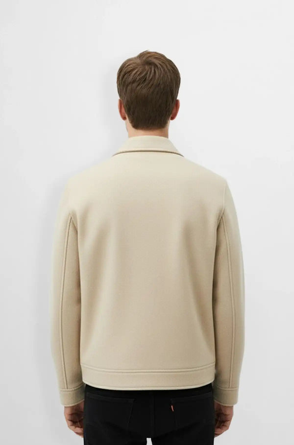 Beige Wool bomber jacket