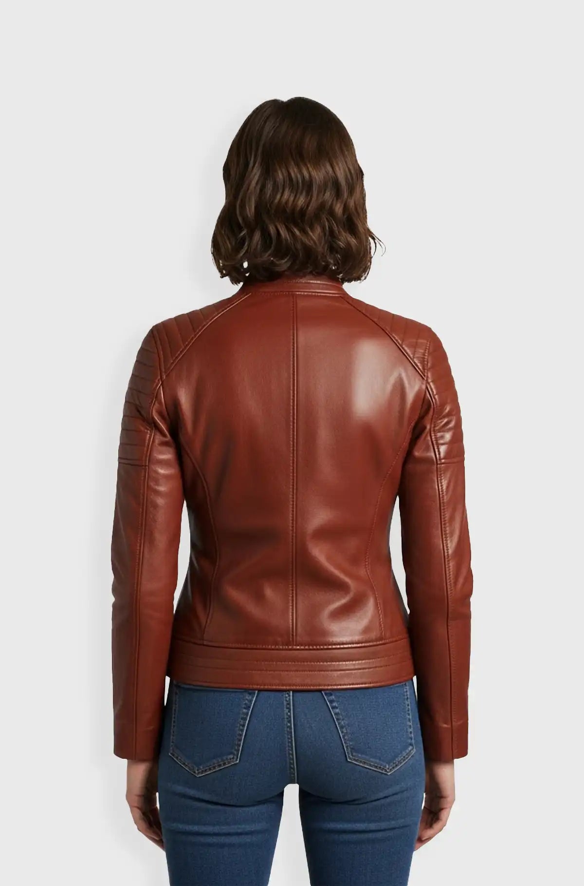 Classic Brown Leather Biker Jacket