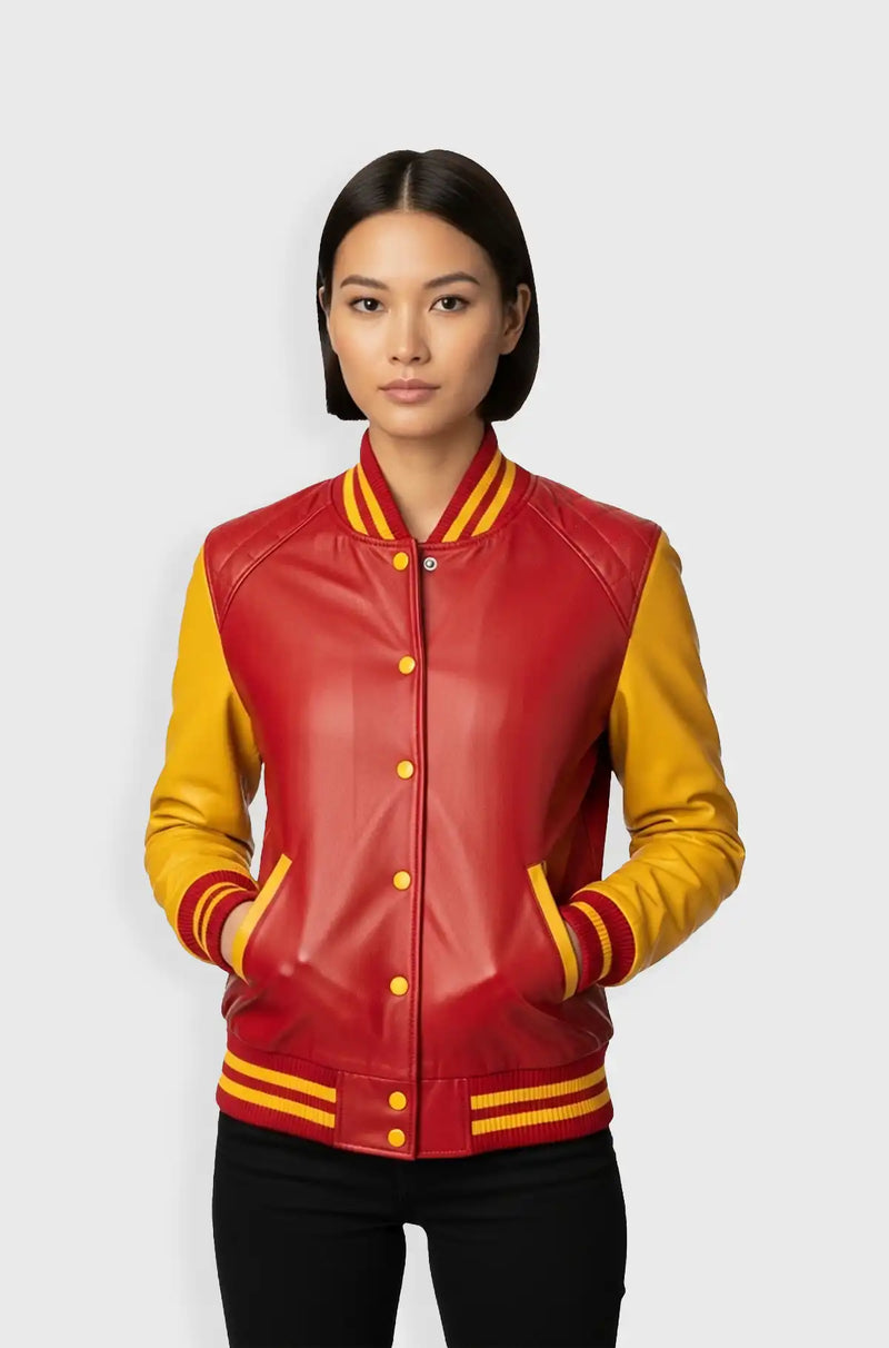 FlameFlash Varsity Leather Jacket
