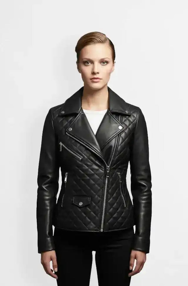 Midnight Diamond Quilted Biker
