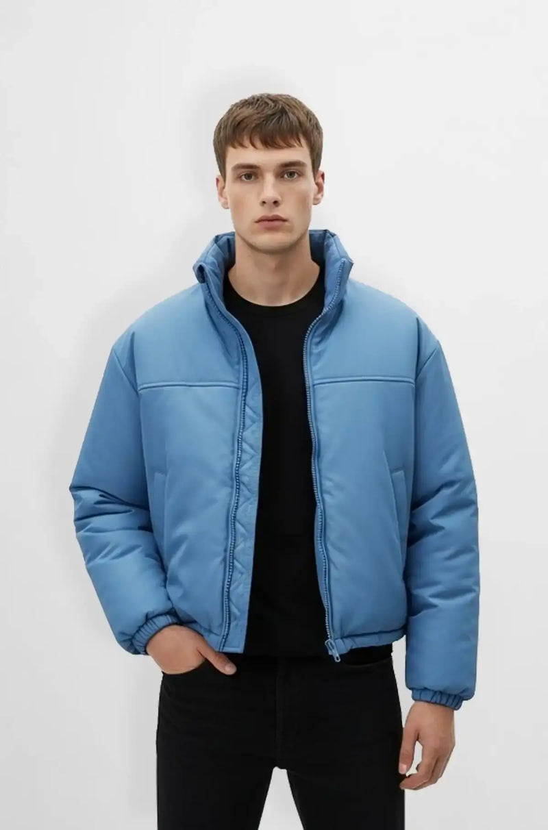 Sky Blue Puffer Jacket – Fineyst Store