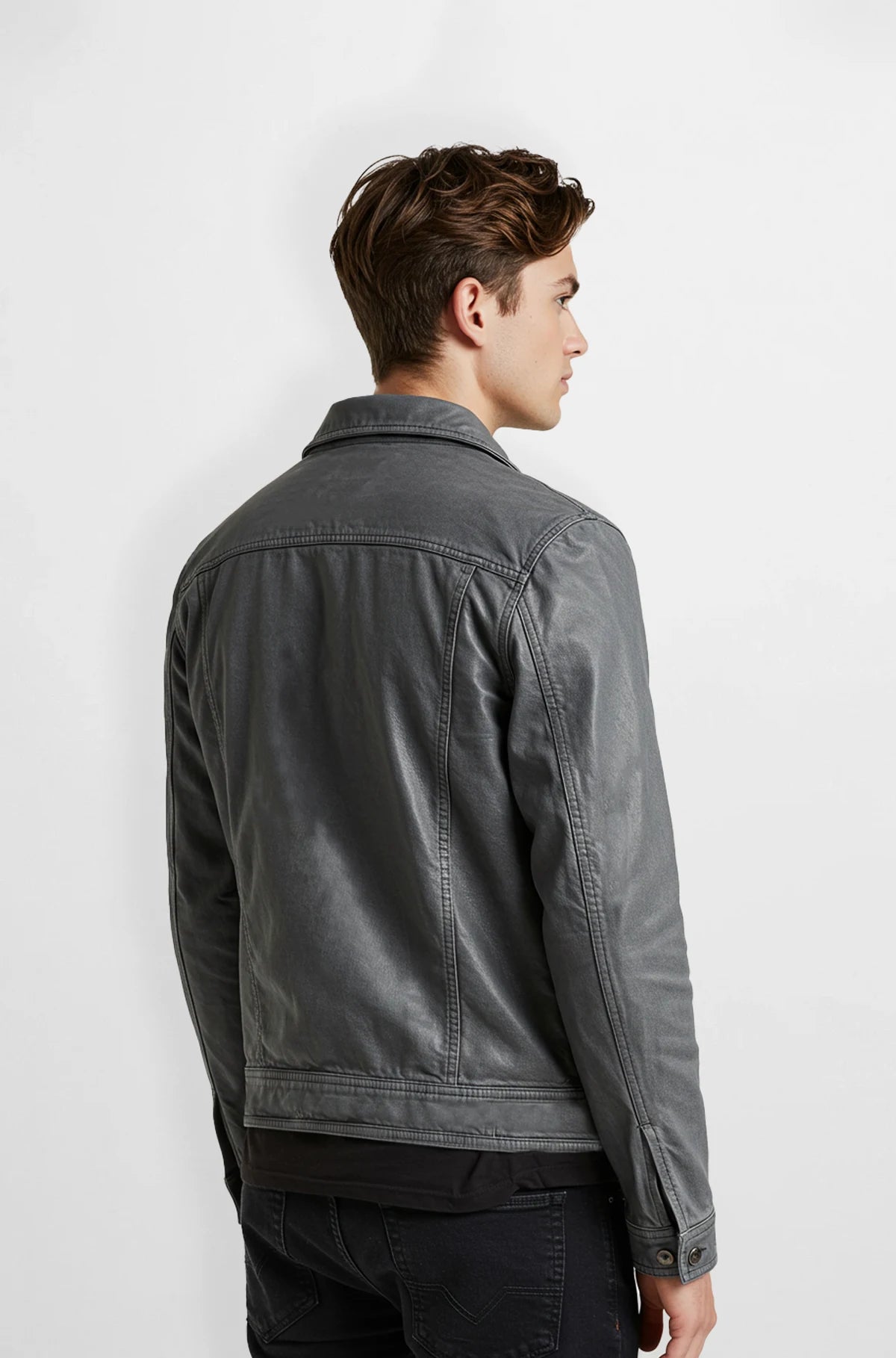UrbanEdge Gray Trucker Jacket