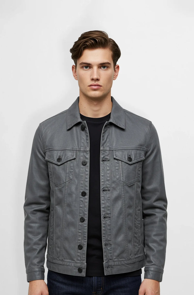 UrbanEdge Grey Trucker Jacket