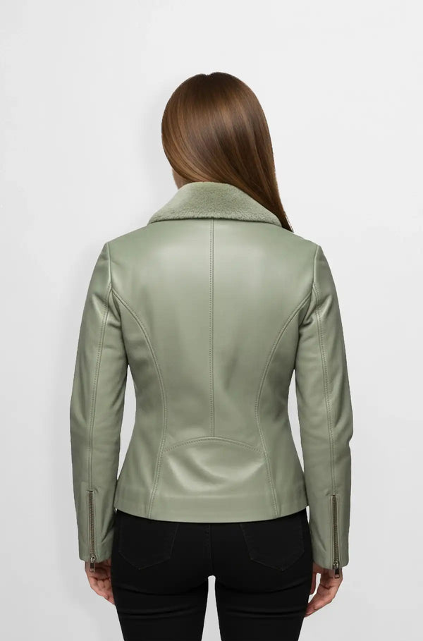 Verde Luxe Aviator Jacket back view