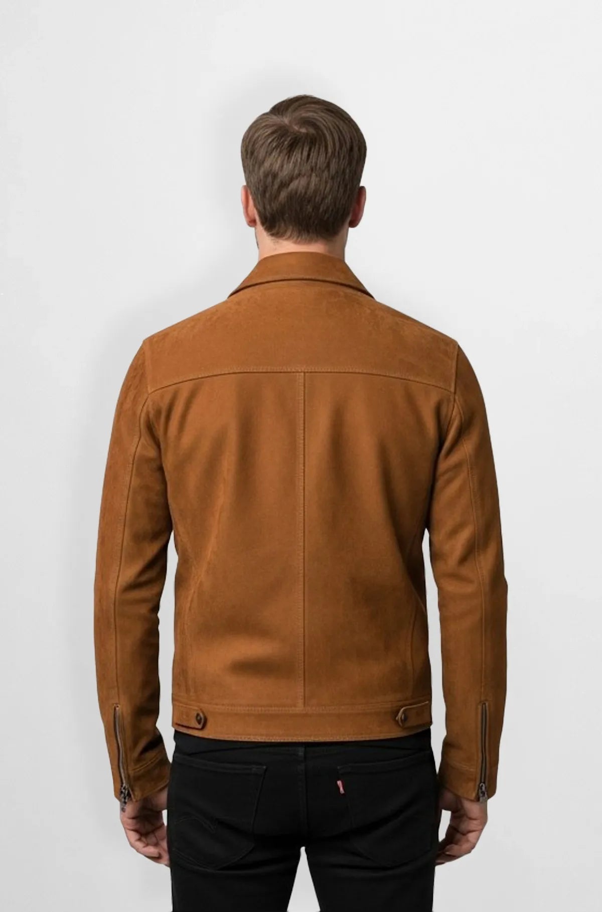 Honey Brown Suede  Bomber Jacket